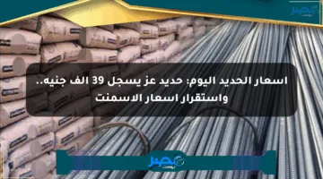 أسعار الحديد اليوم: حديد عز يسجل 39 ألف جنيه.. واستقرار أسعار الأسمنت